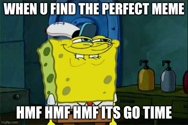 Don't You Squidward | WHEN U FIND THE PERFECT MEME; HMF HMF HMF ITS GO TIME | image tagged in memes,don't you squidward | made w/ Imgflip meme maker