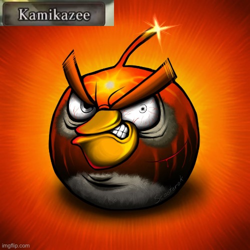 The bird’s about to BLOW! | image tagged in angry birds,bomb bird,kamikazee,memes | made w/ Imgflip meme maker