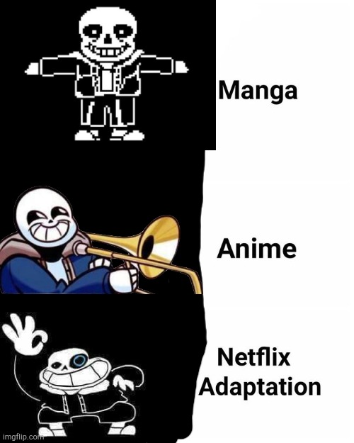 Manga anime Netflix adaptation | image tagged in manga anime netflix adaption | made w/ Imgflip meme maker