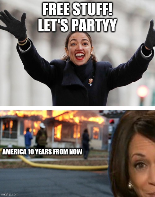 FREE STUFF! LET'S PARTYY AMERICA 10 YEARS FROM NOW | made w/ Imgflip meme maker