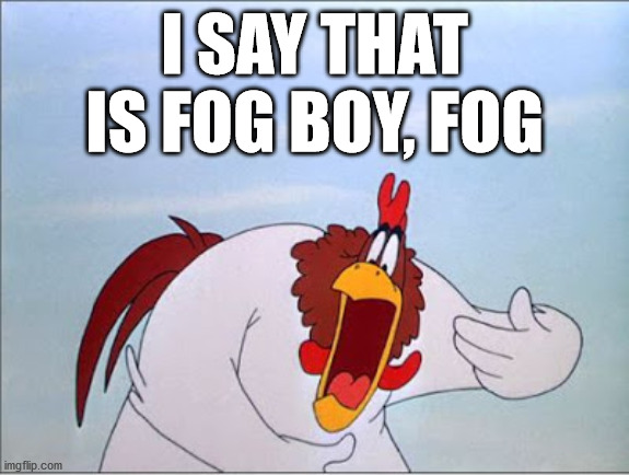 foghorn | I SAY THAT IS FOG BOY, FOG | image tagged in foghorn | made w/ Imgflip meme maker