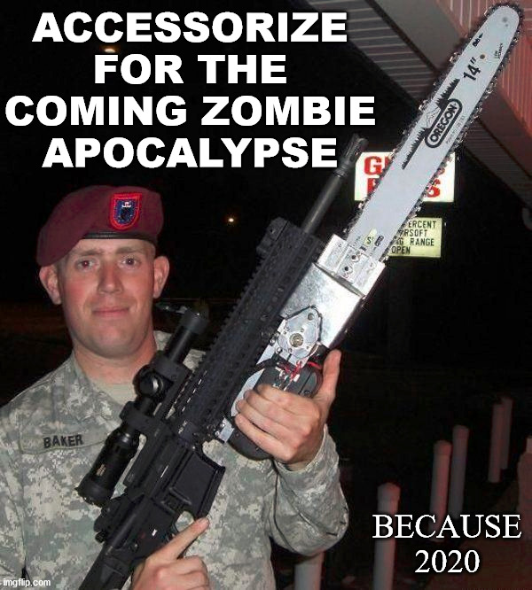 ACCESSORIZE FOR THE COMING ZOMBIE APOCALYPSE; BECAUSE 2020 | made w/ Imgflip meme maker