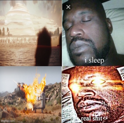 The top is Scarif | image tagged in sleeping shaq,the mandalorian,scarif,rouge one,razor crest,the tragedy | made w/ Imgflip meme maker