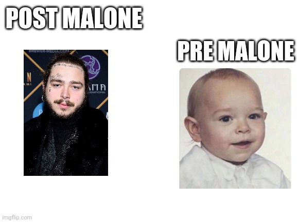 Blank White Template | PRE MALONE; POST MALONE | image tagged in blank white template | made w/ Imgflip meme maker