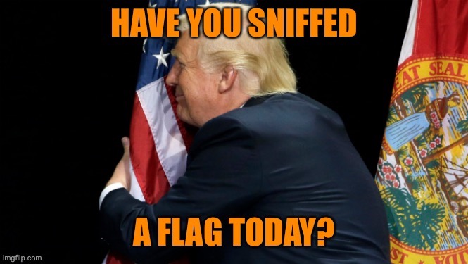 Sniff and sniffing | image tagged in donald trump,maga,american flag,sniff,funny,crazy | made w/ Imgflip meme maker