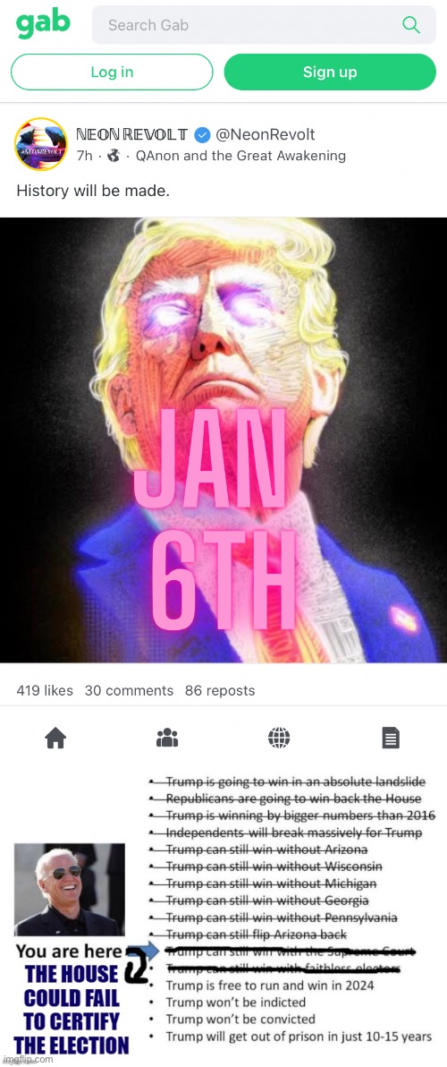 Jan. 6: the next day in the Election 2020 process that will pass without incident | image tagged in gab jan 6,joe biden copium mid-dec 2020 | made w/ Imgflip meme maker
