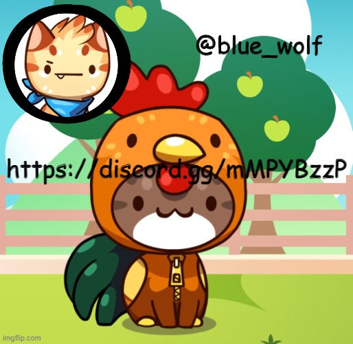 https://discord.gg/mMPYBzzP | image tagged in blue wolfs announcement thing | made w/ Imgflip meme maker