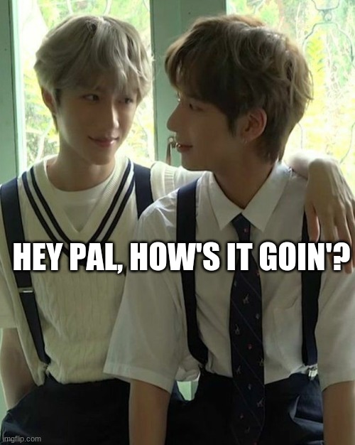 Taegyu for your souls | HEY PAL, HOW'S IT GOIN'? | image tagged in taegyu,beomgyu,taehyun,txt,kpop,relationships | made w/ Imgflip meme maker