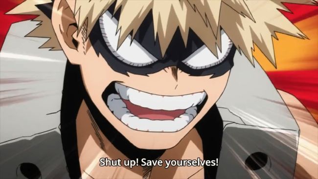 Bakugou Shut up! Save yourselves! Blank Meme Template