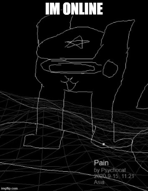 Pain | IM ONLINE | image tagged in pain | made w/ Imgflip meme maker