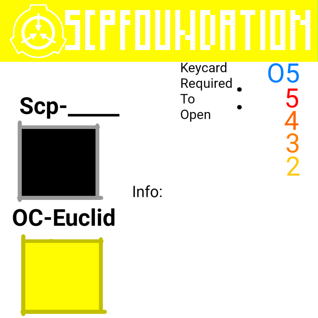 High Quality Euclid scp label Blank Meme Template