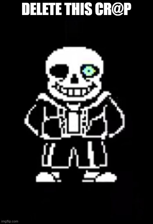 Sans the Skeleton | DELETE THIS CR@P | image tagged in sans the skeleton | made w/ Imgflip meme maker