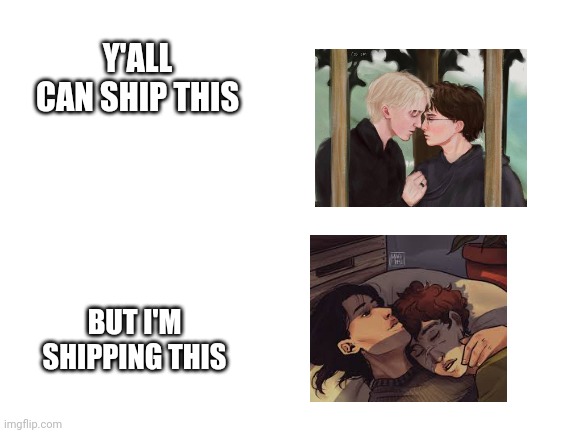 Wolfstar | Y'ALL CAN SHIP THIS; BUT I'M SHIPPING THIS | image tagged in blank white template | made w/ Imgflip meme maker