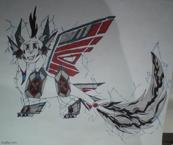 The final design for my switch wars oc Raiju! I'm gonna go and color correct her tho, prolly later today. | made w/ Imgflip meme maker