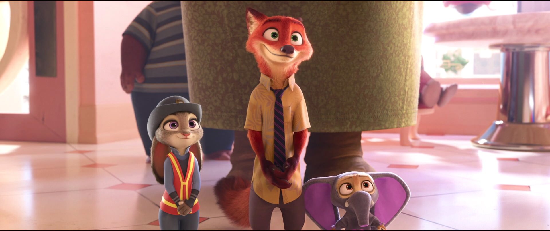 High Quality Nick Wilde, Judy Hopps, and Finnick family time Blank Meme Template
