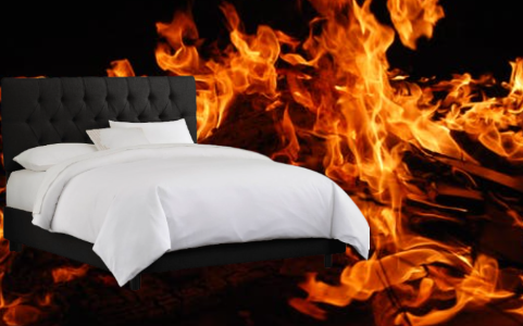 High Quality Fire themed hotel room Blank Meme Template