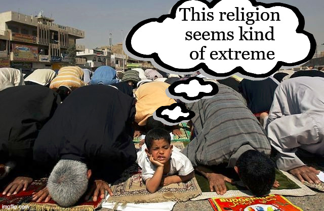 Have a peaceful New Year. | This religion 
seems kind 
of extreme | image tagged in thinking,muslim | made w/ Imgflip meme maker