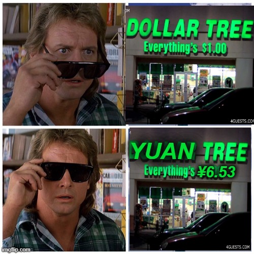 They LIVE | YUAN ¥6.53 | image tagged in they live | made w/ Imgflip meme maker