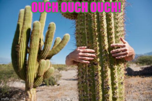 Cactus Love | OUCH OUCH OUCH! | image tagged in cactus love | made w/ Imgflip meme maker