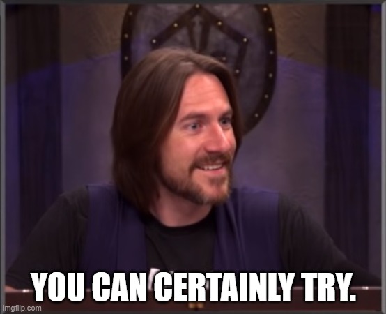 Matt Mercer - You can certainly try. | YOU CAN CERTAINLY TRY. | image tagged in matt mercer,you can try | made w/ Imgflip meme maker