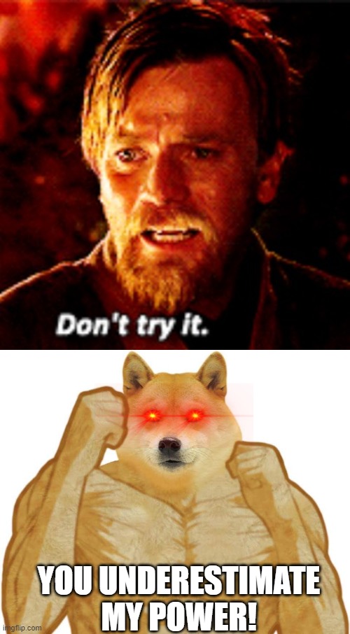 YOU UNDERESTIMATE MY POWER! | image tagged in don't try it,buff doge | made w/ Imgflip meme maker