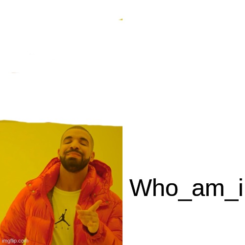 Drake Hotline Bling Meme | Who_am_i | image tagged in memes,drake hotline bling | made w/ Imgflip meme maker