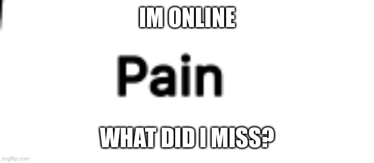 IM ONLINE; WHAT DID I MISS? | made w/ Imgflip meme maker