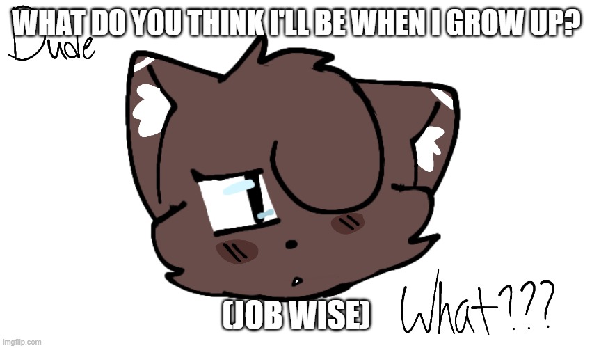Bruh | WHAT DO YOU THINK I'LL BE WHEN I GROW UP? (JOB WISE) | image tagged in bruh | made w/ Imgflip meme maker