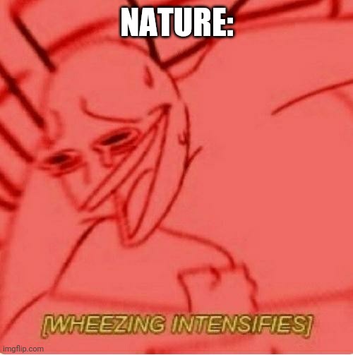 Wheeze | NATURE: | image tagged in wheeze | made w/ Imgflip meme maker