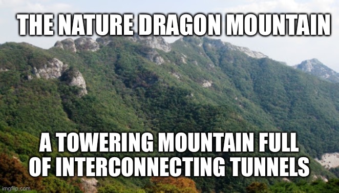 THE NATURE DRAGON MOUNTAIN; A TOWERING MOUNTAIN FULL OF INTERCONNECTING TUNNELS | made w/ Imgflip meme maker
