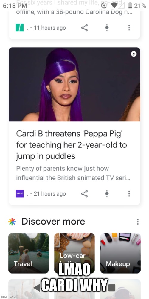Found this on the news | LMAO CARDI WHY | image tagged in memes,funny memes | made w/ Imgflip meme maker
