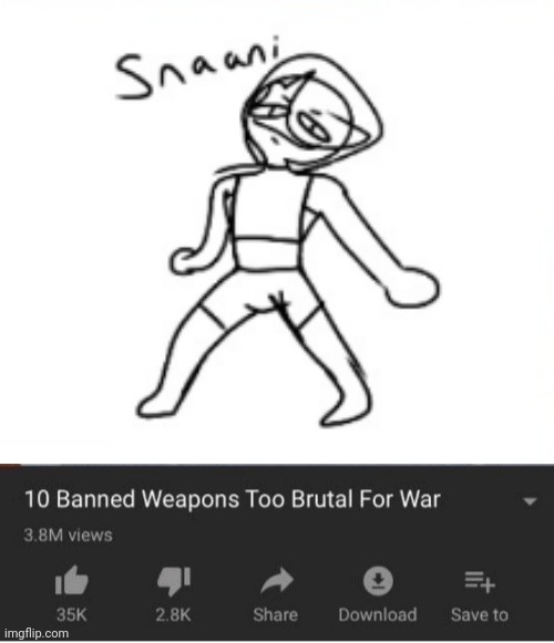 S n a a n i is god (belongs to TSSOT) | image tagged in top 10 weapons banned from war | made w/ Imgflip meme maker