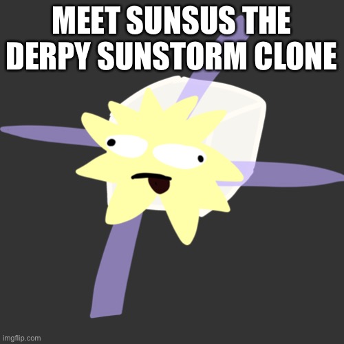 MEET SUNSUS THE DERPY  SUNSTORM CLONE | made w/ Imgflip meme maker