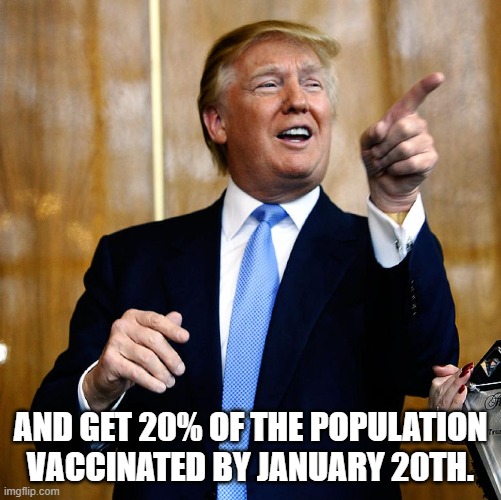 Donal Trump Birthday | AND GET 20% OF THE POPULATION VACCINATED BY JANUARY 20TH. | image tagged in donal trump birthday | made w/ Imgflip meme maker