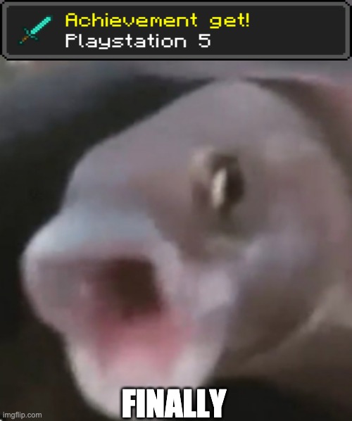 When you finally get the PS5... | FINALLY | image tagged in poggers fish | made w/ Imgflip meme maker