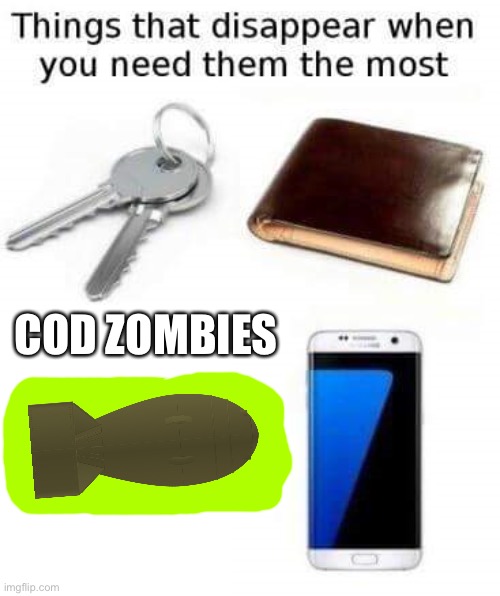 COD Zombs | COD ZOMBIES | image tagged in things that diappear when you need them the most | made w/ Imgflip meme maker