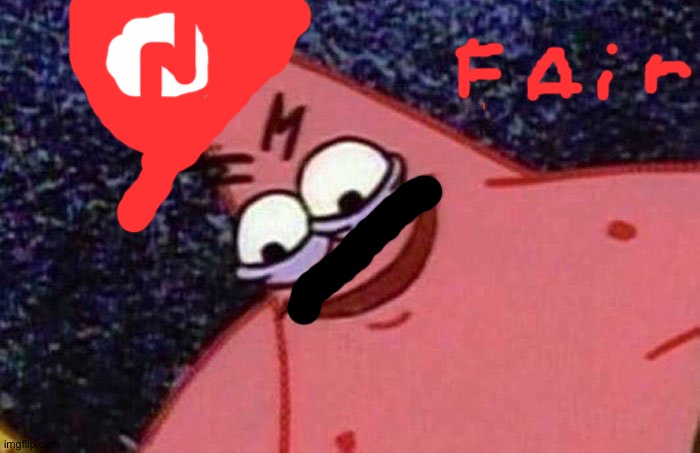 Me (a Mario main) seeing someone off stage | image tagged in evil patrick | made w/ Imgflip meme maker