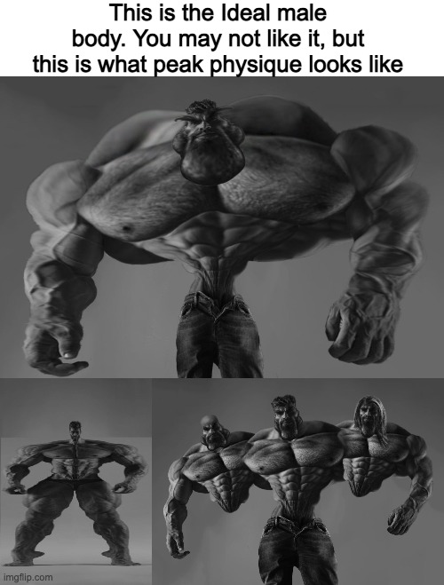 This is the Ideal male body. You may not like it, but this is what peak physique looks like | made w/ Imgflip meme maker