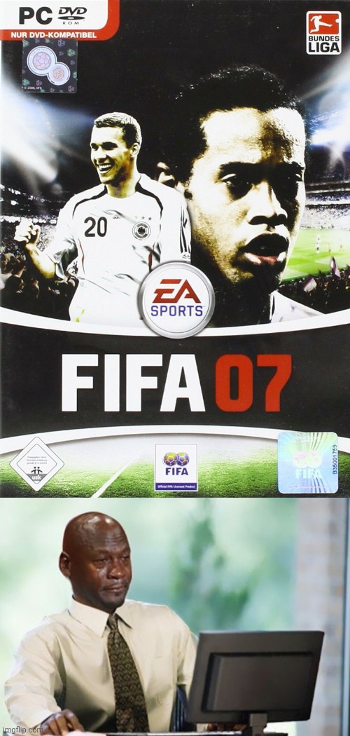 I miss FIFA 07... :( | image tagged in sad computer guy,fifa | made w/ Imgflip meme maker