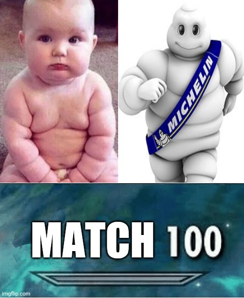 I can't spot the difference | MATCH | image tagged in skyrim 100 blank,baby,fat | made w/ Imgflip meme maker