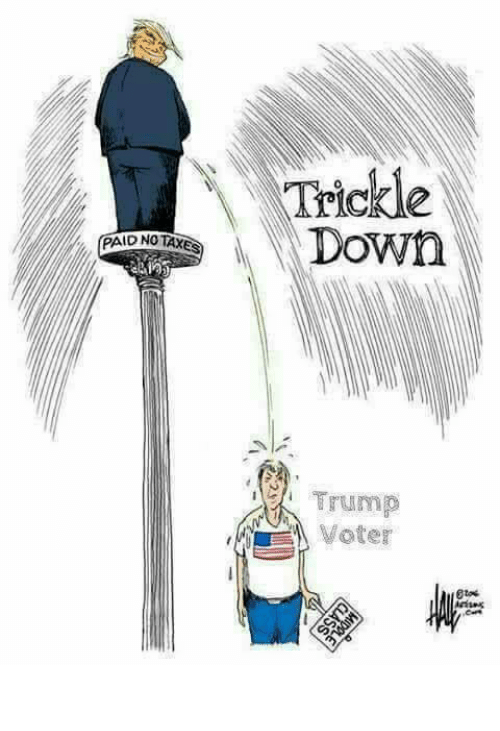High Quality Trump practicing trickle down economics on you Blank Meme Template
