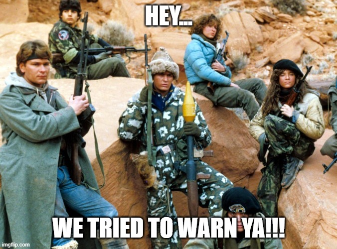 Patriotic Kids | HEY... WE TRIED TO WARN YA!!! | image tagged in patriots,nwo,citizen soldiers | made w/ Imgflip meme maker