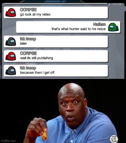 Oop- | image tagged in surprised shaq | made w/ Imgflip meme maker
