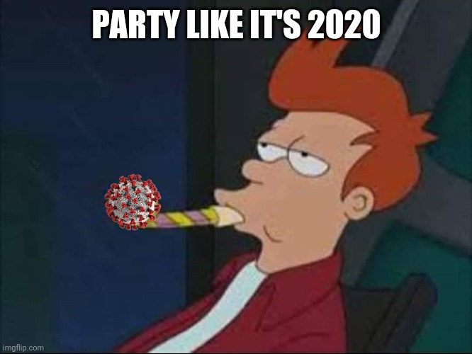 Party like it's 2020 | PARTY LIKE IT'S 2020 | image tagged in futurama bored party | made w/ Imgflip meme maker
