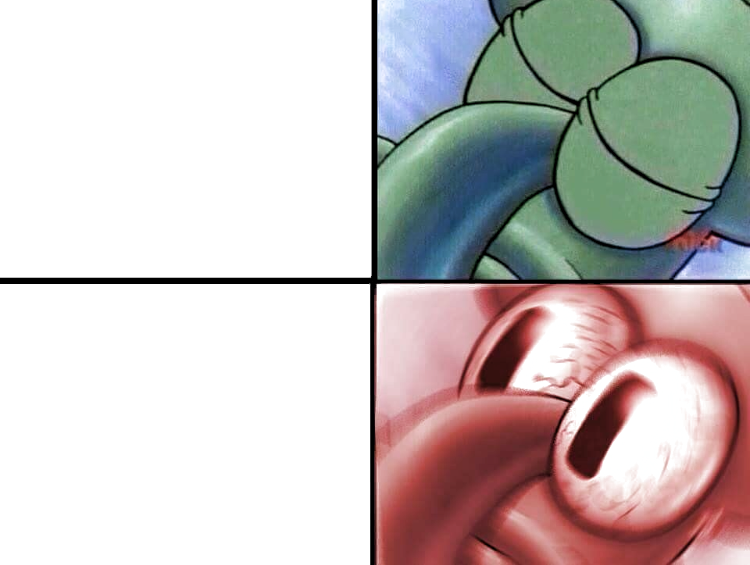 squidward waking up Blank Meme Template