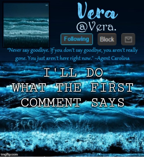 a n n o u n c e r e v i s e d | I'LL DO WHAT THE FIRST COMMENT SAYS | image tagged in a n n o u n c e r e v i s e d | made w/ Imgflip meme maker