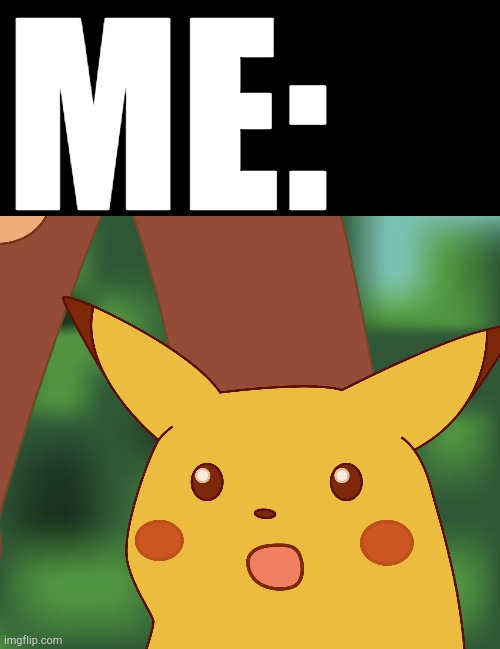 Surprised pikachu hd | ME: | image tagged in surprised pikachu hd | made w/ Imgflip meme maker