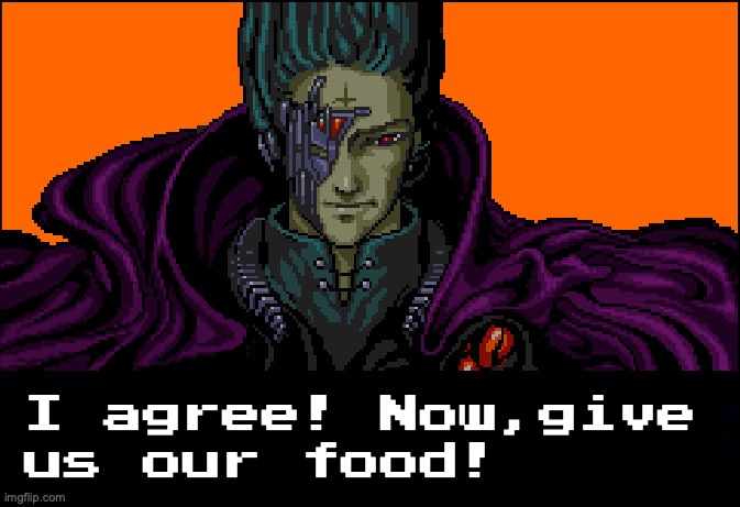 All of your food is our! | image tagged in all your base,gaming,old memes,food,dumb meme,yep i dont care | made w/ Imgflip meme maker
