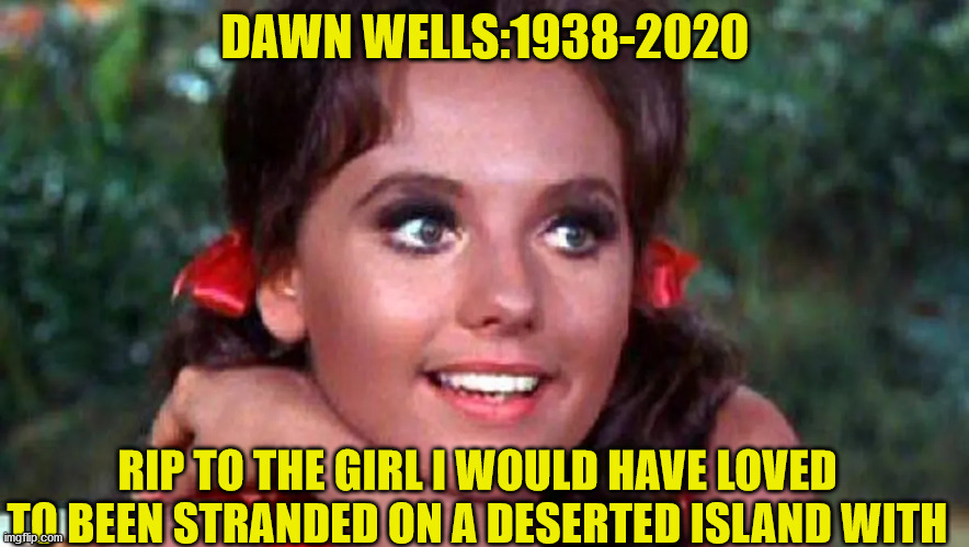 RIP Mary Ann | DAWN WELLS:1938-2020; RIP TO THE GIRL I WOULD HAVE LOVED TO BEEN STRANDED ON A DESERTED ISLAND WITH | image tagged in mary ann,gilligan's island,dawn wells | made w/ Imgflip meme maker