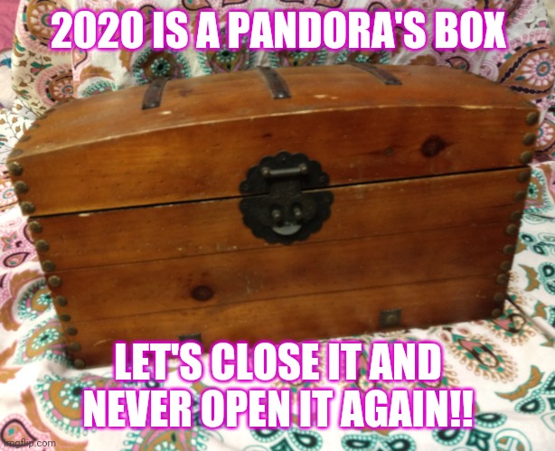2020 Pandora's box | 2020 IS A PANDORA'S BOX; LET'S CLOSE IT AND NEVER OPEN IT AGAIN!! | image tagged in so true memes,funny memes,happy new year,2020,2020 sucks | made w/ Imgflip meme maker